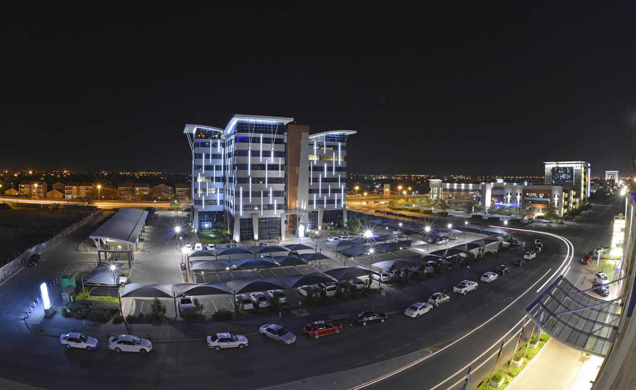 Gabarone skyline at night, Botswana Africa
