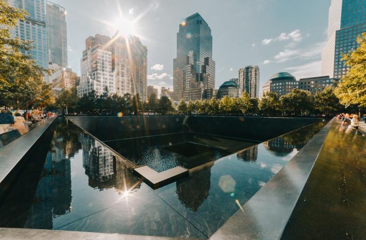 National September 11 memorial waterfalls