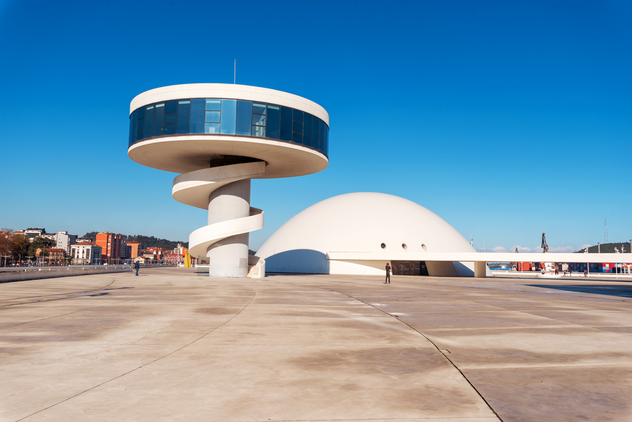 Niemeyer Center building in Aviles. Is a cultural center designed by Brazilian architect Oscar Niemeyer.
