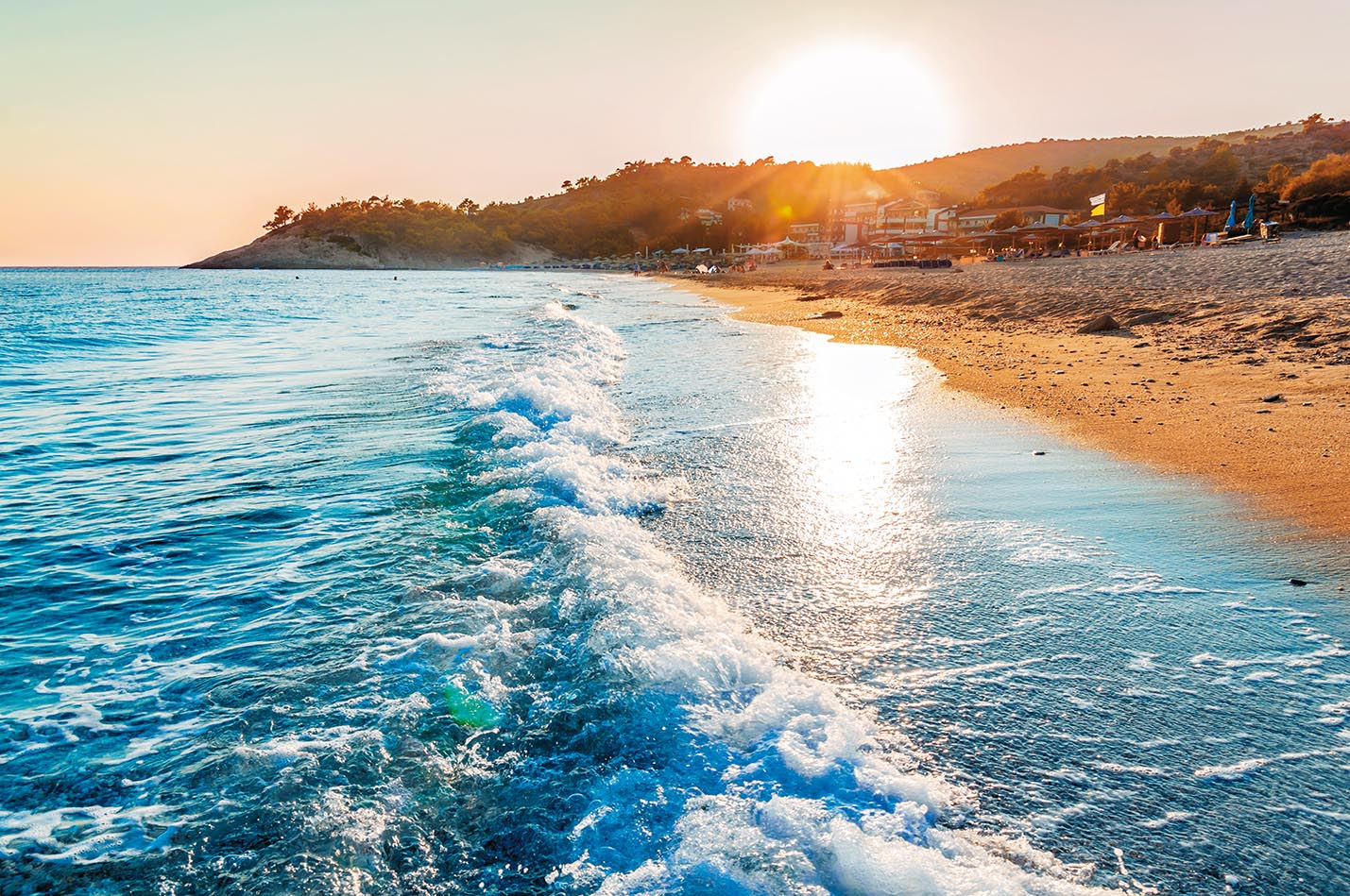 Beautiful beach at sunset – nature background