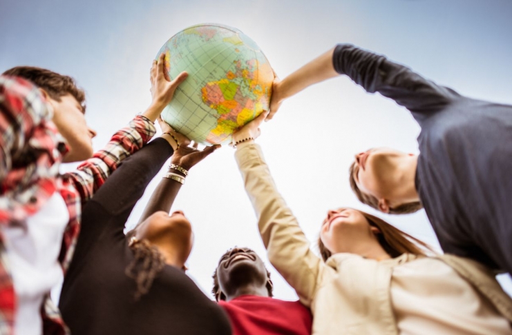 teenagers reaching the world at campus
