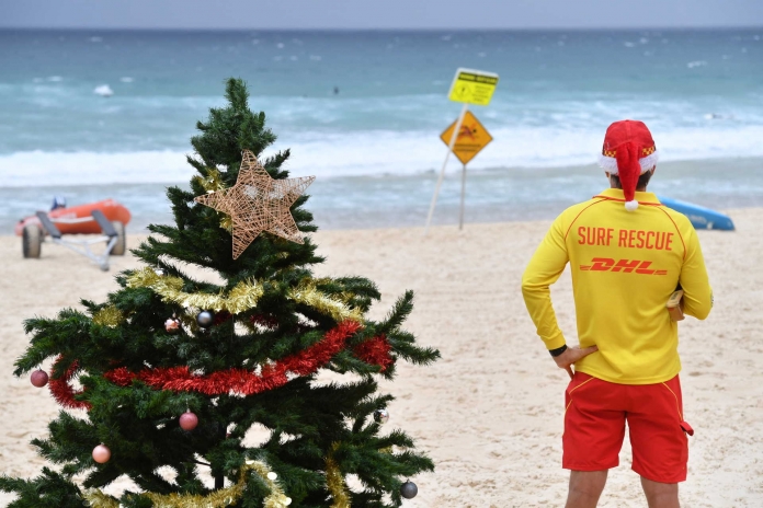 Christmas Day on Bondi Beach in Sydney, Australia